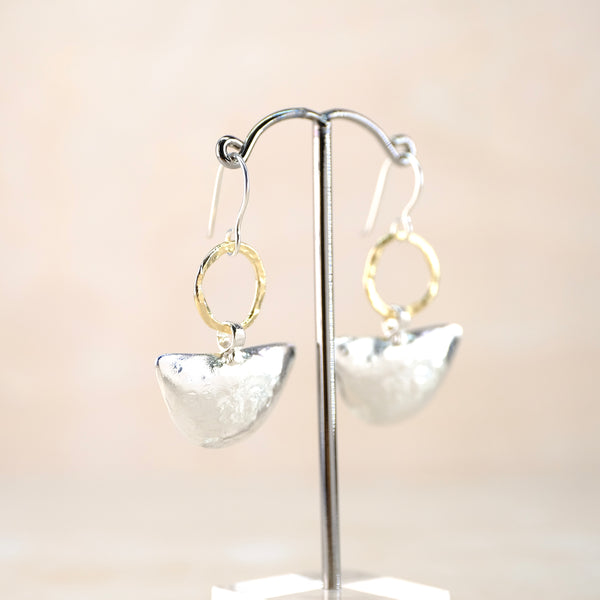 Statement Silver and Gold Plated Drop Earrings by JB Designs.