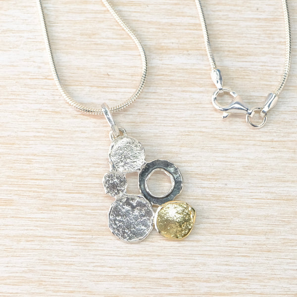Three Colour Silver Pendant Necklace by JB Design.