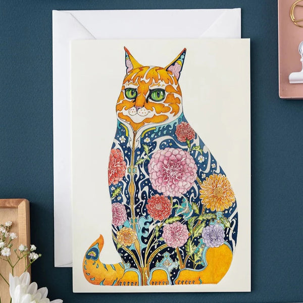 'Ginger Tom' Blank Greetings Card by DM Collection.