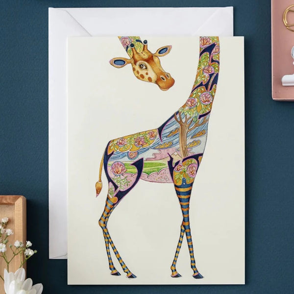'Giraffe' Blank Greetings Card by DM Collection.