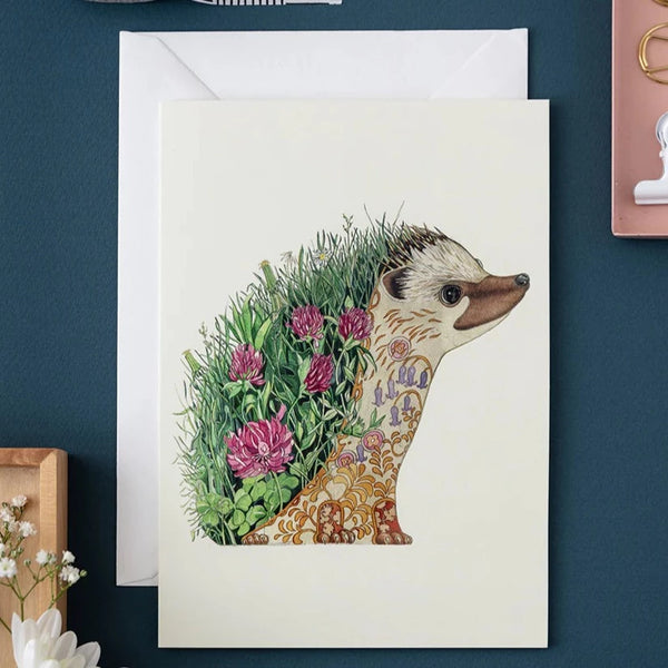 'Hedgehog' Blank Greetings Card by DM Collection.