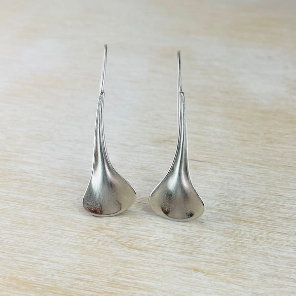 Sterling Silver Arum Lily Drop Earrings by JB Designs.