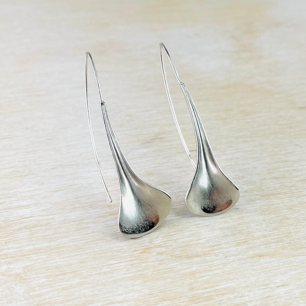Sterling Silver Arum Lily Drop Earrings by JB Designs.