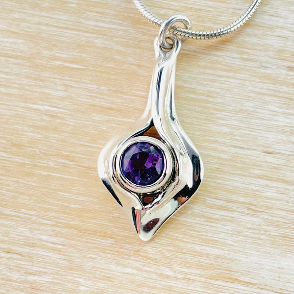 Fine Amethyst and Sterling Silver Pendant by JB Designs.