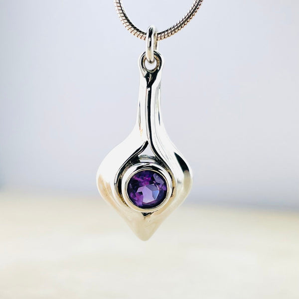 Fine Amethyst and Sterling Silver Pendant by JB Designs.