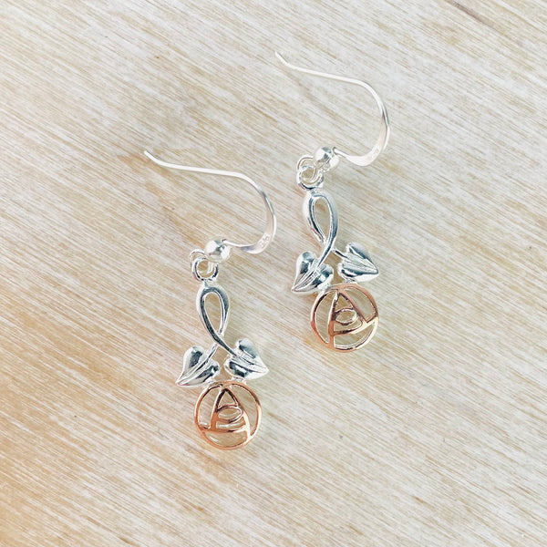 Silver and Gold Plated Mackintosh Style Earrings.