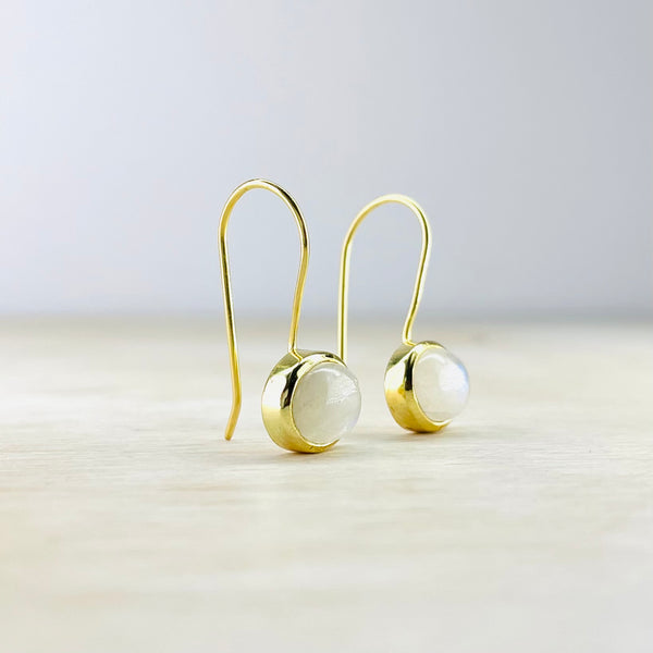 Sterling Silver and Gold Plated Moonstone Earrings by JB Designs.