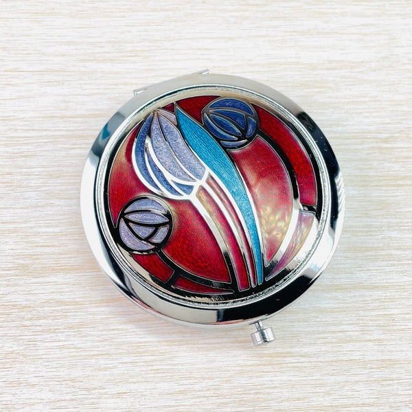 Red Mackintosh Tulip and Rose Compact Mirror.