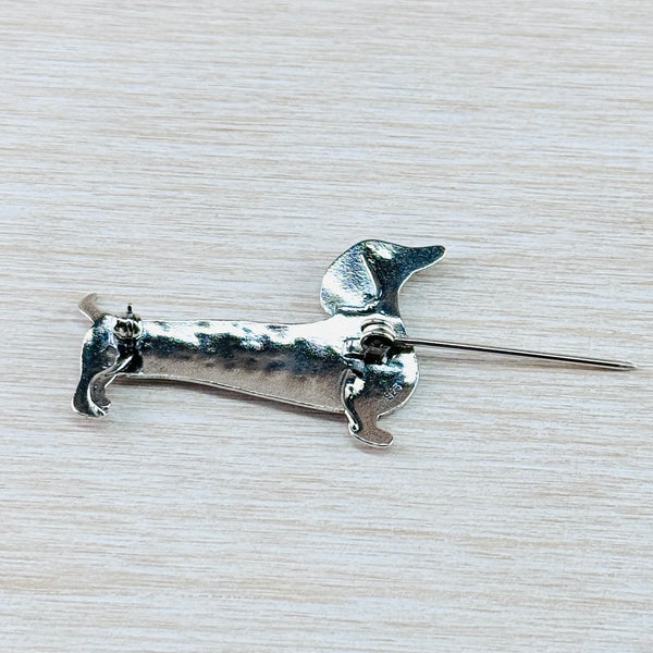 Silver Dachshund Brooch