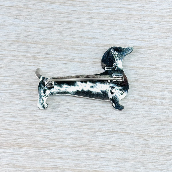 Silver Dachshund Brooch