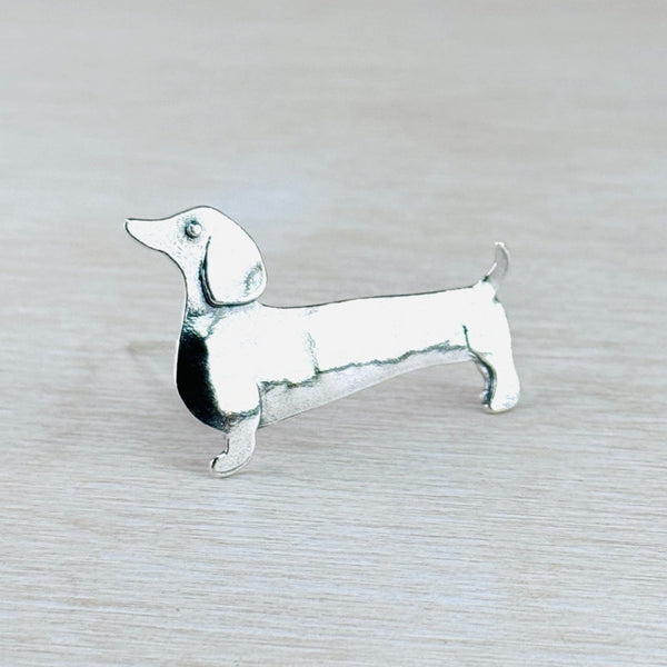 Silver Dachshund Brooch