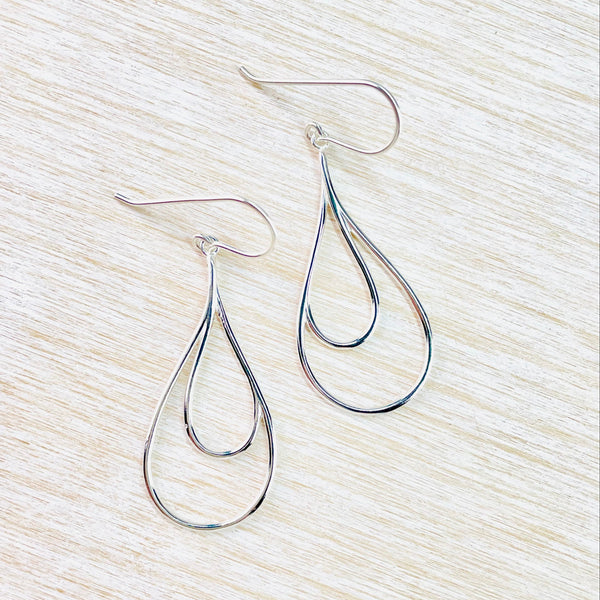 Simple Silver Drop Earrings by JB Designs.