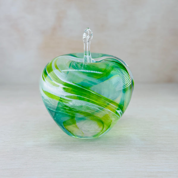 Green Handmade Glass Apple.