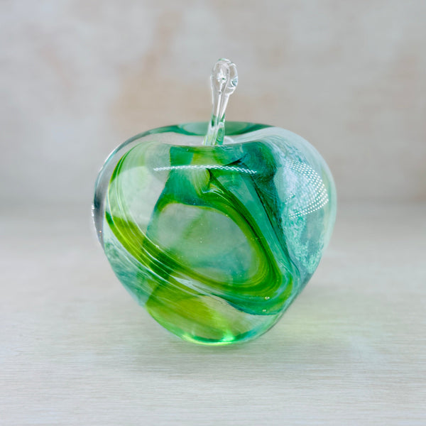 Green Handmade Glass Apple.