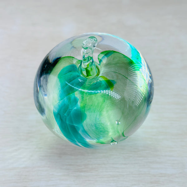 Pale Green Handmade Glass Apple.