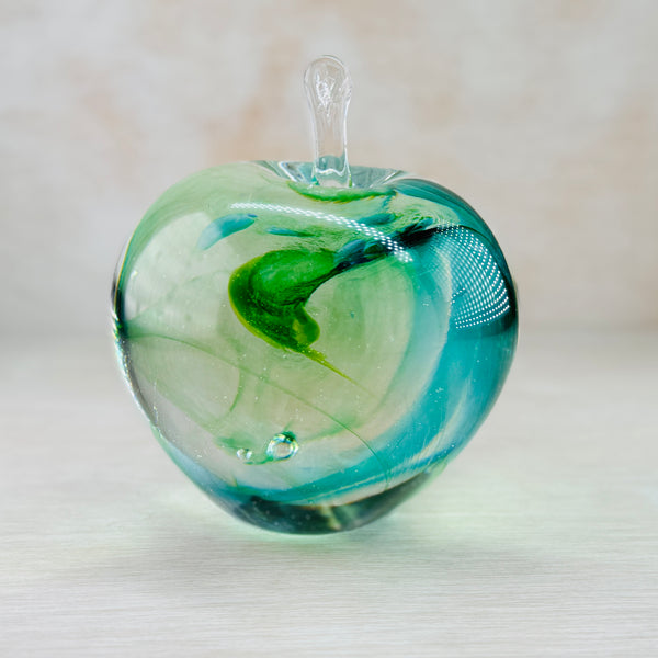 Pale Green Handmade Glass Apple.
