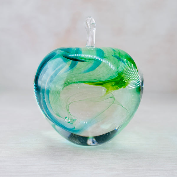 Pale Green Handmade Glass Apple.
