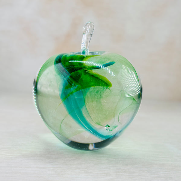 Pale Green Handmade Glass Apple.