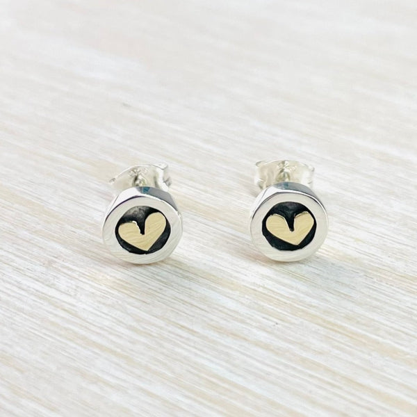 Linda Macdonald Handmade Heart Stud Earrings.