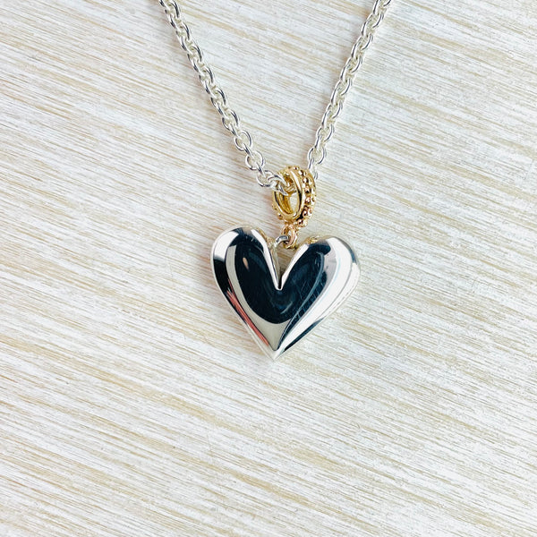 Linda Macdonald Handmade Silver and Gold Heart Pendant.