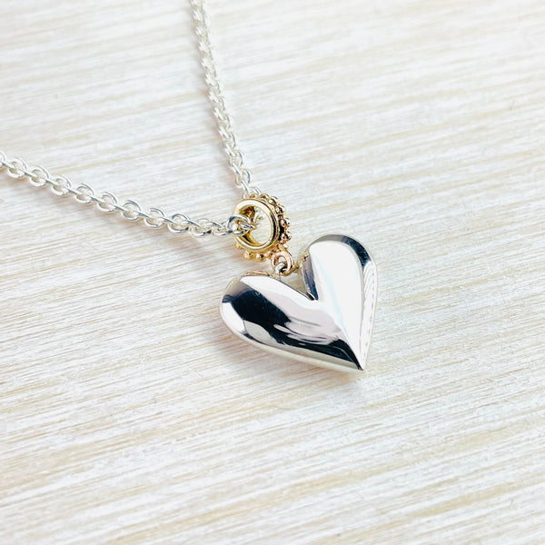 Linda Macdonald Handmade Silver and Gold Heart Pendant.