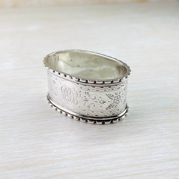 Single Antique Silver Napkin Ring, Hallmarked Birmingham, 1894