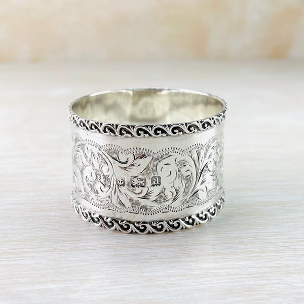 Single Antique Silver Napkin Ring, Hallmarked Birmingham, 1900