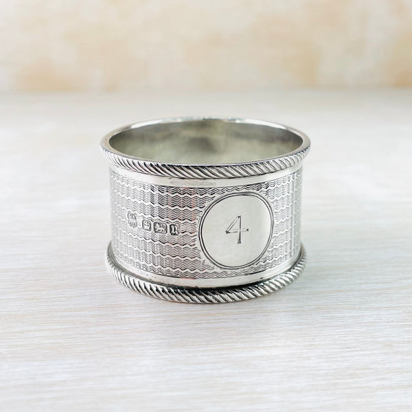 Single Vintage Silver Napkin Ring, Hallmarked 1930