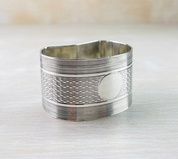 Single Vintage Silver Napkin Ring, Hallmarked in Chester 1933.