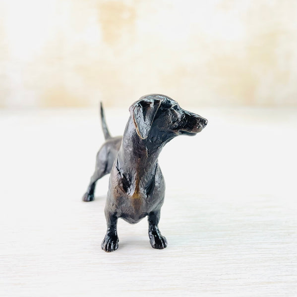 Limited Edition Bronze Standing Dachshund by Michael Simpson.