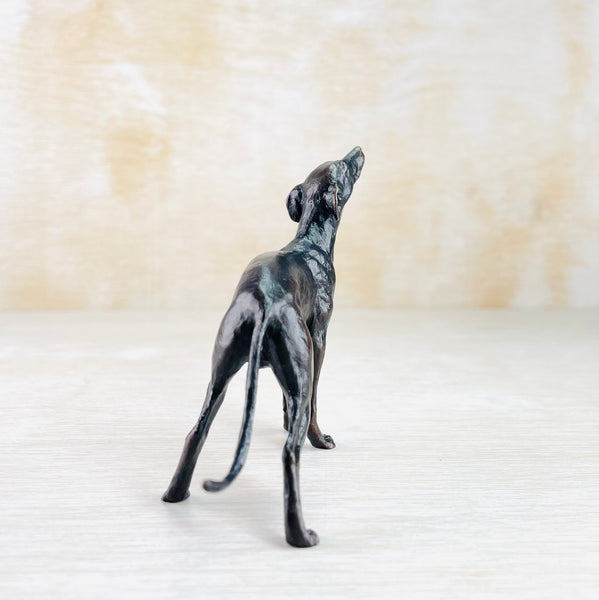 Bronze 'Standing Whippet' by Michael Simpson.