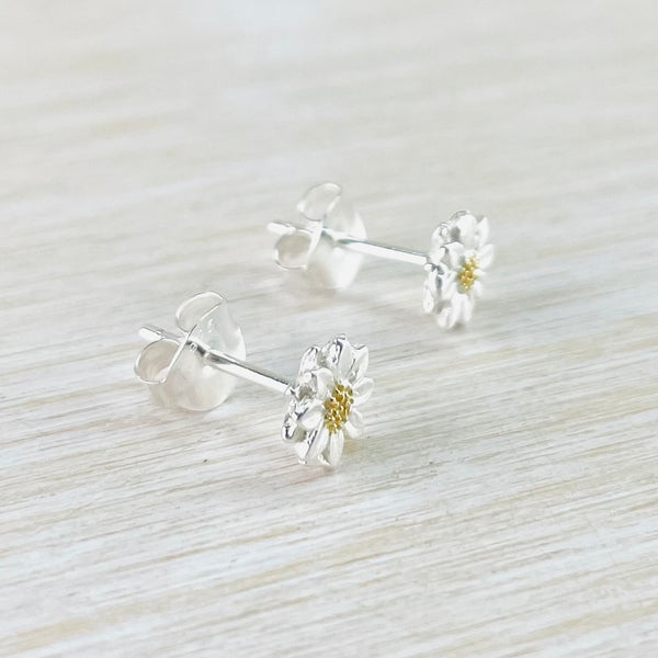 Silver Sunflower Stud Earrings by JB Designs.