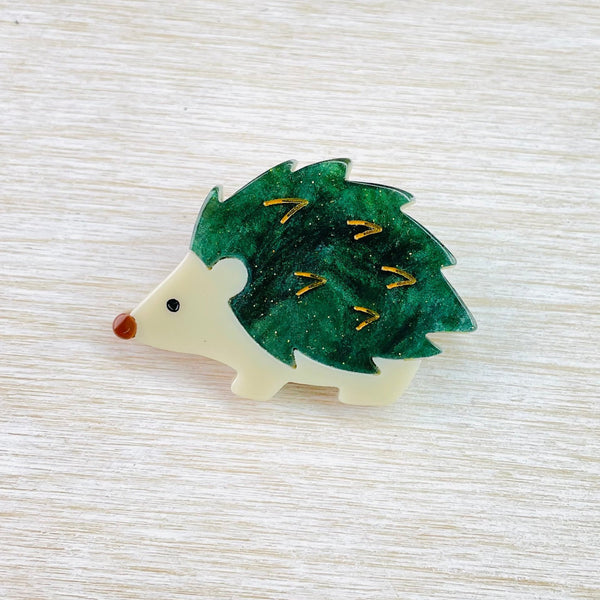 Resin Hedgehog Brooch.