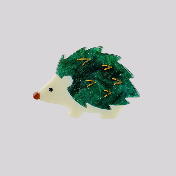 Resin Hedgehog Brooch.