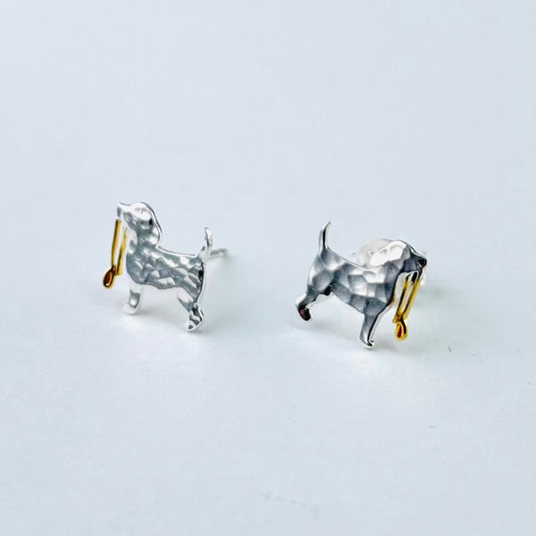 'Spot the Dog' With Leash Stud Earrings