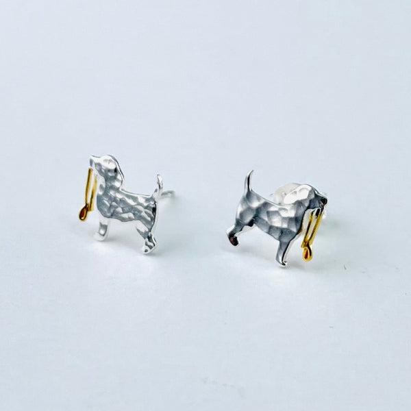 Spot the Dog With Leash Stud Earrings Smithsonia