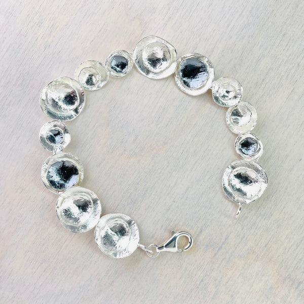 Satin Silver Linked Bracelet by JB Designs.