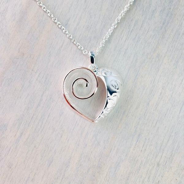 Silver Heart Shaped Pendant by 'Unique'