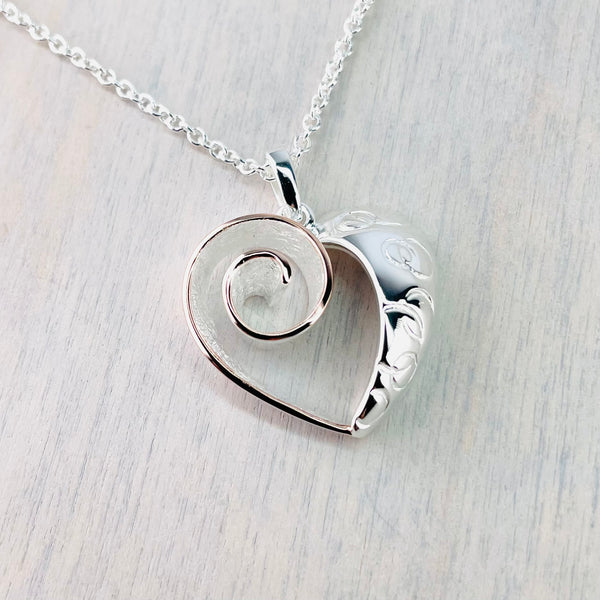 Silver Heart Shaped Pendant by 'Unique'