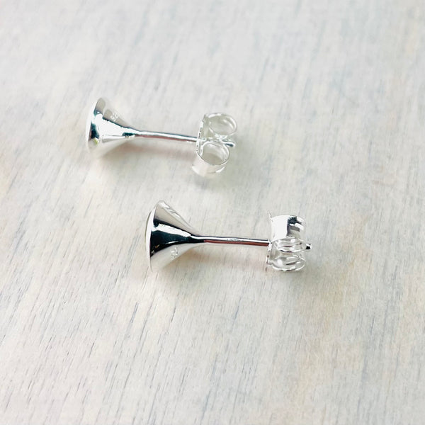 Martini Set Peridot And Silver Stud Earrings