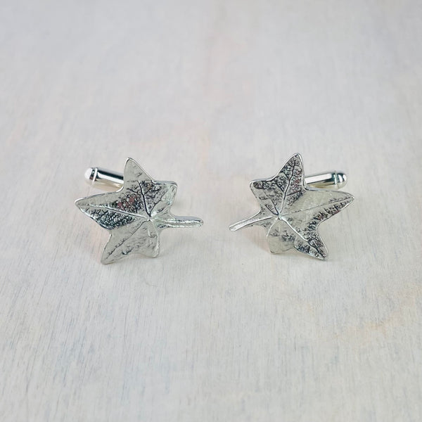 Pewter Maple Leaf Design Cufflinks.