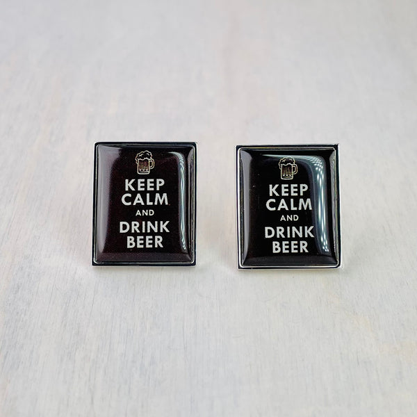 Keep Calm and Drink Beer Cufflinks.