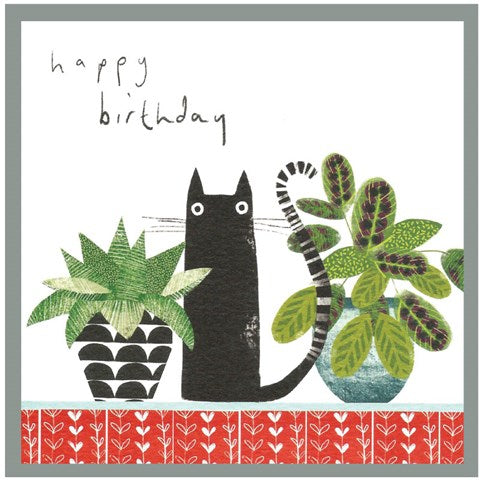Black Cat 'Happy Birthday' Card by Cinnamon Aitch.