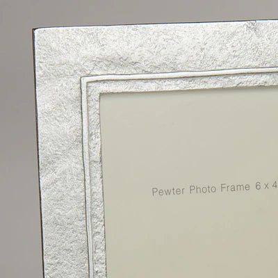 Handmade Raised Line Design Pewter Photograph Frame for 7" x 5" Picture.