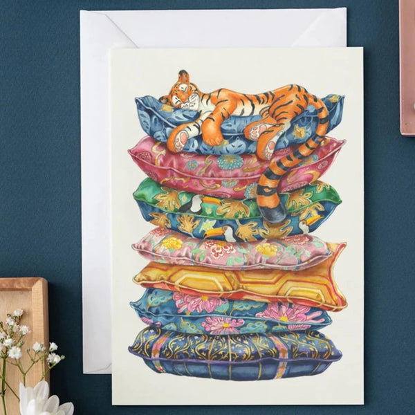 'Tiger' Blank Greetings Card by DM Collection.
