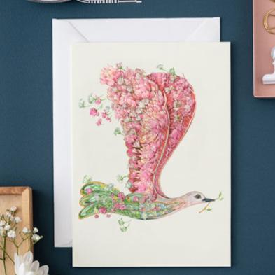 'Dove of Peace' Blank Greetings Card by DM Collection.