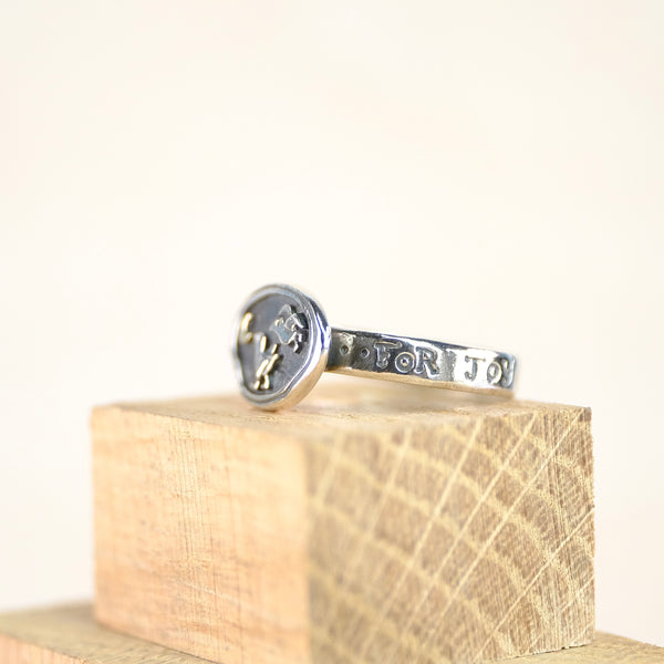 Silver and Gold 'Two For Joy' Ring by Nick Hubbard Jewellery.
