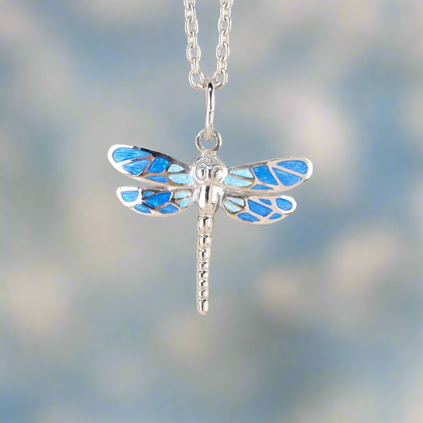 Fine Enamel and Silver Dragonfly Pendant by Nicole Barr.