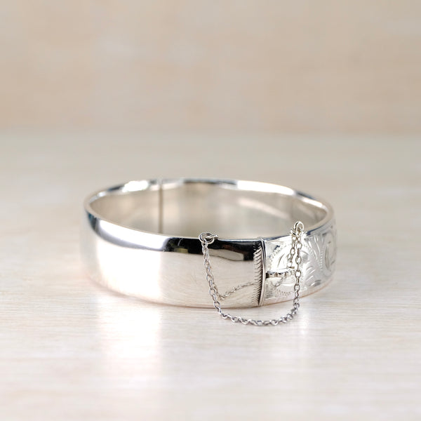 Vintage Silver Bangle Bracelet Hallmarked in Chester 1961