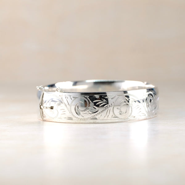 Vintage Silver Bangle Bracelet Hallmarked in Chester 1961